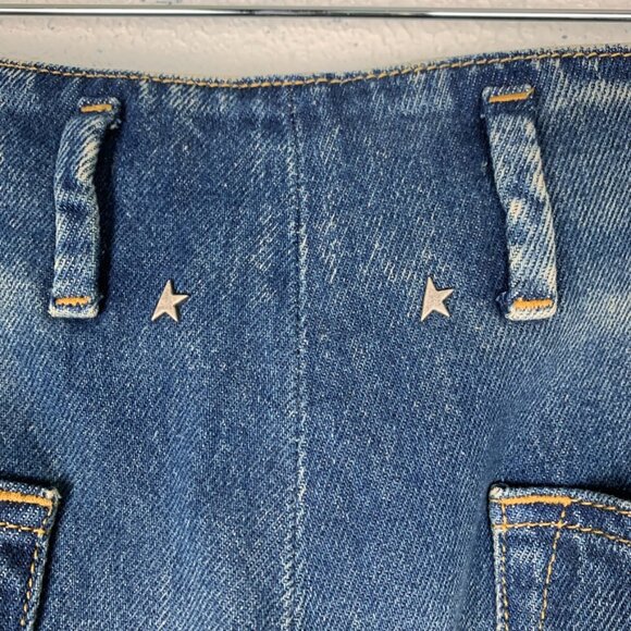 Golden Goose | Flavia Pant Wide Leg *Patch Pockets Dirty Wash Dark Blue - Picture 7 of 16